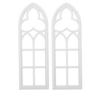 Veemoon 2pcs Dollhouse Window Frames - European Vintage Tiny Windows Accessories Miniature House Decoration And Dollhouse Furniture Enhancement