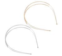 Veemoon 2pcs Double Layer Rhinestone Headbands Sparkling Tiara for Women and Wedding Hair Accessories with Gleaming Crystals Versatile Bridal Crowns for Birthdays and Special Occasions in