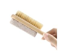 Veemoon 2pcs Double Sided Pumice Foot Scraping Plate with Wood and Bristles, Portable Callus Remover for Dead Skin Removal, Pedicure Care Tool for Smooth Feet