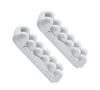 Veemoon 2pcs Egg Storage Holder Fresh-keeping Box Stackable Eggs Containers for Refrigerator Fridge Freezer