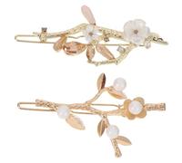 Veemoon 2pcs Elegant Pearl Flower Hair Clips for Women Delicate Headdress Hairpins Creative Party Hair Accessories Unique Decoration for Various Hairstyles