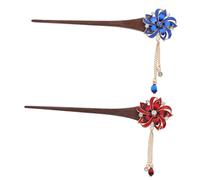 Veemoon 2pcs Ethnic Style Tassel Hair Stick Handcrafted Elegant Hairpin for Women Traditional Decorative Hair Forks for Messy Bun and Ethnic Costume Accessories