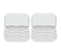 Veemoon 2pcs False Eyelash Storage Box Eyelash Storage Case Portable Design for Travel and Daily Use Made of Material Keep Your False Lashes Organized and Protected