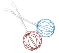 Veemoon 2pcs Feeder Ball Grass Dispenser Ball for Rabbits Reusable Iron Hanging Cage Feeder with Chain Suitable for Bunny and Small Animals
