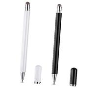Veemoon 2pcs Fine Tip Stylus Pens Dual-ended for Touch Screens, Capacitive Tablet and Phone Stylus, Black and White Set Suitable for Digital Drawing and Note Taking