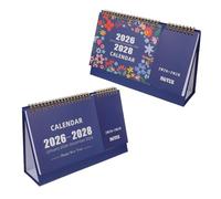 Veemoon 2pcs Flip Desk Calendar Compact Desktop Monthly Planner with Smooth Ink Resistant English Layout for Office Home Study Scheduling and Long Term Organization
