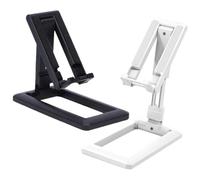 Veemoon 2pcs Foldable Desktop Phone Holder Stand Adjustable Multi-angle Stable Cellphone Rack for Office Home Use Portable Compact Design Black White