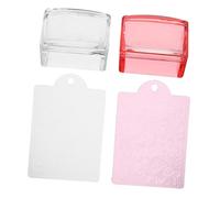 Veemoon 2pcs French Nail Stamper Clear Rectangle Nail Art Tool for DIY Home and Salon Manicure Versatile Transparent Stamp Plates Kit for Beginners and Professionals