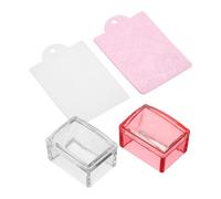 Veemoon 2pcs French Nail Stamper Set with Transparent Stamper and Transfer Plate for DIY Manicure Durable Reusable Nail Art Tool for Elegant Tips Portable and Lightweight for Home and