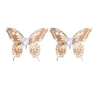 Veemoon 2pcs Gold Butterfly Hair Clips Rhinestones Sparkly Barrettes Hair Accessories for Women and Girls and Special Occasions