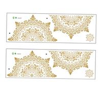Veemoon 2pcs Gold Mandala PVC Self-Adhesive Wall Stickers Decorative Mandala Decals for Bedroom Living Room Hallway Home Ornament
