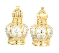 Veemoon 2pcs Gold Roll Bottles for Essential Oils and Holy Water Compact Perfume Vials with Ball Applicator for Baptism Church Travel Meditation and Prayer Use