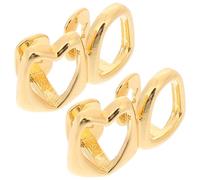 Veemoon 2pcs Gold Tooth Grill Set with Hollow Design and Micro Inlaid Zirconia, Clip-on Mouth Grill Teeth for Women Hip Hop Cosplay and Halloween Costume Accessories