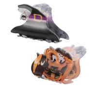 Veemoon 2pcs Halloween Acrylic Hair Claw Clips Spooky Spider Bat Pumpkin Design Non-slip Jaw Grip for Women Thick Hair Party Accessories Gothic Styling