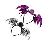 Veemoon 2pcs Halloween Bat Wings Headband Lightweight Spider Hairband Party Costume Accessory for Masquerade and Role Playing Events