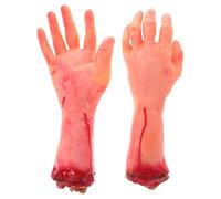 Veemoon 2pcs Halloween Fake Hands Decoration Made of Pvc and Vinyl, Realistic Broken Hand Props for Haunted House or Porch Party Accessories