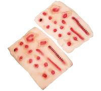 Veemoon 2pcs Halloween Scar Stickers Temporary Body Decals for Cosplay and Party Makeup Supplies Artificial Wound Tattoos for Adults