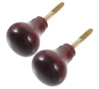 Veemoon 2Pcs Handmade Ergonomic Wooden Cane Handles African Bloodwood Walking Stick Replacement Grips Non-Slip Crutch Attachments for Seniors Mobility Aids