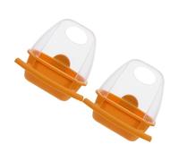 Veemoon 2pcs Hanging Bird Feeder Bowls for Cage Plastic Parrot Food and Water Holder Cockatiel and Parakeet Cage Accessories Brown Bird Food Storage Containers