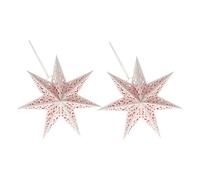 Veemoon 2PCS Hanging Paper Star Lampshade Pendant Paper Origami Lamp Shade Xmas Ornament for Christmas Wedding Party Decor