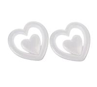 Veemoon 2pcs Heart Shaped DIY Modelling Ornaments White Foam Blank Moulds for Wedding Party Valentines Day Crafts and Decorations