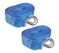 Veemoon 2pcs Heavy-duty Boat Winch Strap Replacement with S-hook, 2-inch Wide Polyester and Steel Manual Winch Strap for Trailer and Boat, Universal Compatibility for Transport on Bumpy