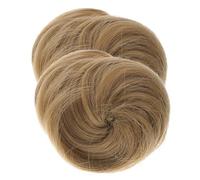 Veemoon 2Pcs High Temperature Silk Fake Bun Hair Hair Extensions for Women Adds Volume Fullness for Daily Office Wedding Party