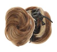 Veemoon 2Pcs High Temperature Silk Hair Bun Extensions Claw Clip Chignons for Volume Style for Weddings Parties Daily Wear and Special Occasions