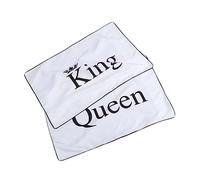 Veemoon 2pcs His and Hers Matching Couple Pillowcases Crown Queen King Pillowcase Romantic Pillow Case for Wedding and Valentine's Day