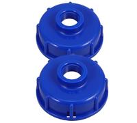 Veemoon 2pcs IBC Tote Drain Adapter, Connector for Garden Hose, Water Spigot Fine Thread Adapter, Pp Blue with Leakproof Gasket for IBC Tank, Outdoor Garden Drainage