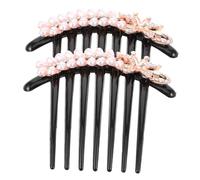 Veemoon 2pcs Imitation Pearls Hair Combs Vintage Elegant Hair Clips Decorative Chinese-style Hairpin for Wedding Bridal Hairstyling