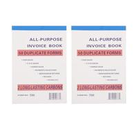 Veemoon 2Pcs Invoice Receipt Book for Small Business Financial Records, Duplicate Purchase Order Pad for Trade and Tracking, Compact Receipt Book for Company and Self-Employed Use