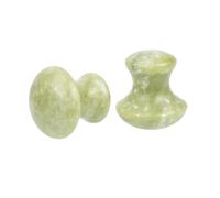 Veemoon 2pcs Jade Facial Rollers Mushroom Shape Gua Sha Tool for Women Face Massage and Fine Line Relief, Natural Green Jade Beauty Massager for Home Spa Use