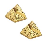 Veemoon 2pcs Khufu Pyramid Model for Sand Table Decor Egyptian Pyramid Adornment Material Delicate Design for Home Office Decoration for Egyptian Culture Enthusiasts
