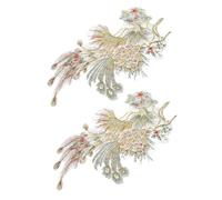 Veemoon 2Pcs Large Chinese Bird Animal Embroidered Applique Patch for Clothes Bags Coats Chic Detailed Craftwork Embroidery Patches for DIY Sewing Decoration
