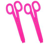 Veemoon 2pcs Large Oversized Plastic Clown Scissors Prop in Rose Red, Giant Carnival Costume Accessories for Halloween Party Tricks, Circus and Stage Performance Decorations