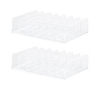 Veemoon 2pcs Large Transparent Makeup Organizers Eyeshadow Holders for Vanity for Storing Cosmetics Lipstick Nail Polish and Makeup Brushes Space Saving Design