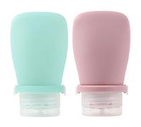 Veemoon 2Pcs Leak Silicone Travel Bottles Refillable Containers for Lotion Shampoo and Toiletries Durable Convenient for Travel and Business Trips Light Green Pink