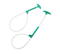 Veemoon 2pcs Livestock Catcher Poles for Animals Green Plastic Pig Handling Rope with Switch Efficient Reusable Swine and Goat Restraining Tool