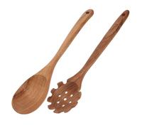 Veemoon 2pcs Long Handle Kitchen Wooden Spoon Set for Noodles and Soup, Multi-Function Acacia Wood Spoons with Hanging Design, Non-Stick Cooking Utensils for Household Use