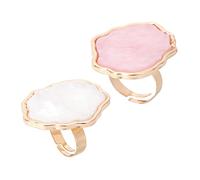 Veemoon 2pcs Marble Shell Nail Art Palettes Finger Ring Plates for Mixing Gel Polish Colors Large Decorative Nail Painting Tools for Professional Artists and Diy Manicure