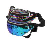 Veemoon 2pcs Mermaid Sequin Sling Bag for Women Large Sequin Belt Bag Fanny Pack Women