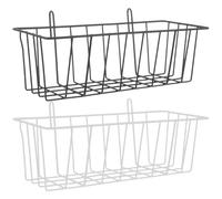 Veemoon 2pcs Metal Rabbit Hay Feeder Rack with Holder for Cage Hanging, Daily Use Bunny Feeder for Small Animals, Suitable for Guinea Pigs and Hamsters, Black and Silver