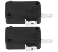 Veemoon 2pcs Microwave Oven Micro Switches with 2-pin Normally Open Contacts, Plastic and Metal Material, Simple Installation and Universal Compatibility for Household Appliances Repair