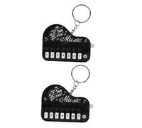 Veemoon 2pcs Mini Black Piano Keyboard Keychain Pendant, Hanging Key Ring for Bag Accessories, Compact Musical Instrument Charm for Women