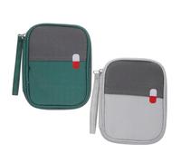 Veemoon 2pcs Mini Medicine Storage Bag Portable Medicine Bag with Zip Design Lightweight Oxford Cloth Anti-Splash Feature 5.50x4.32x0.79in for Outdoor School Hiking