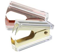 Veemoon 2Pcs Mini Staple Puller Transparent Acrylic Nail Extractor Small Stapler Remover with Ergonomic Grip for Office and Home Use Portable and Space Saving Stationery Tool