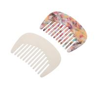 Veemoon 2pcs Mini Wide Tooth Comb Portable Anti-static Acetic Acid Hair Combs for Curly Wavy Long Wet and Dry Hair Suitable for Business Meetings and Commutes