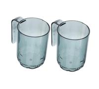 Veemoon 2pcs Minimalist Luxury Blue Plastic Mouth Washing Cups Lightweight Bathroom Rinse Tumblers for Couples Multipurpose Toothbrush Holder and Wash Container for Home Office Gym and