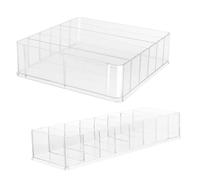 Veemoon 2pcs Multi Compartment Cash Drawer Tray Versatile Storage Box Insert for Organizing Cash Coins Personal Items for Supermarkets Offices Retail Spaces